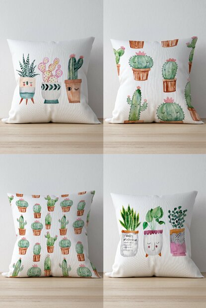 Green Lover Kırlent Yastık Kılıfı 4lü Set